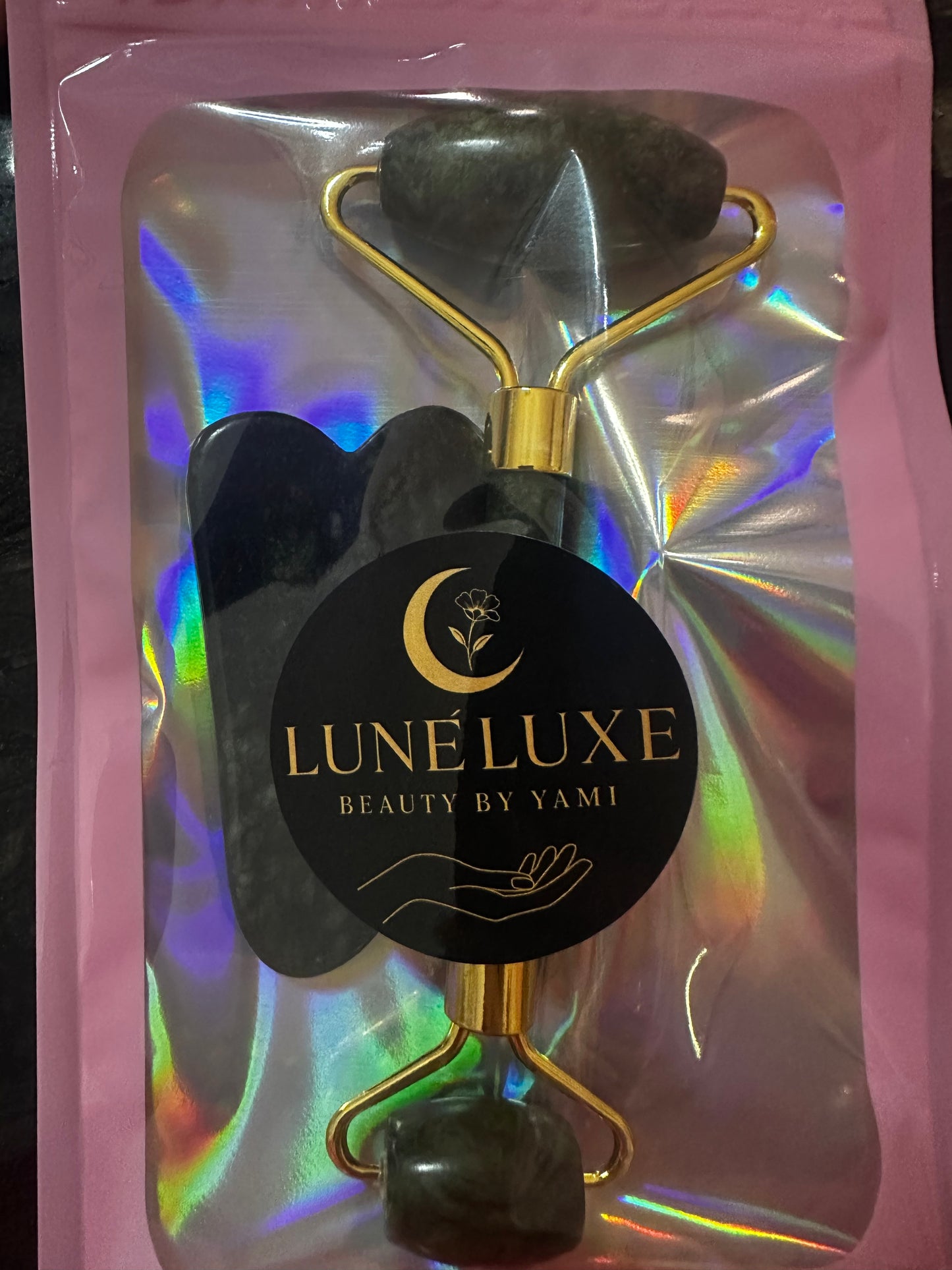 Premium Jade Facial Roller & agua Sha Set