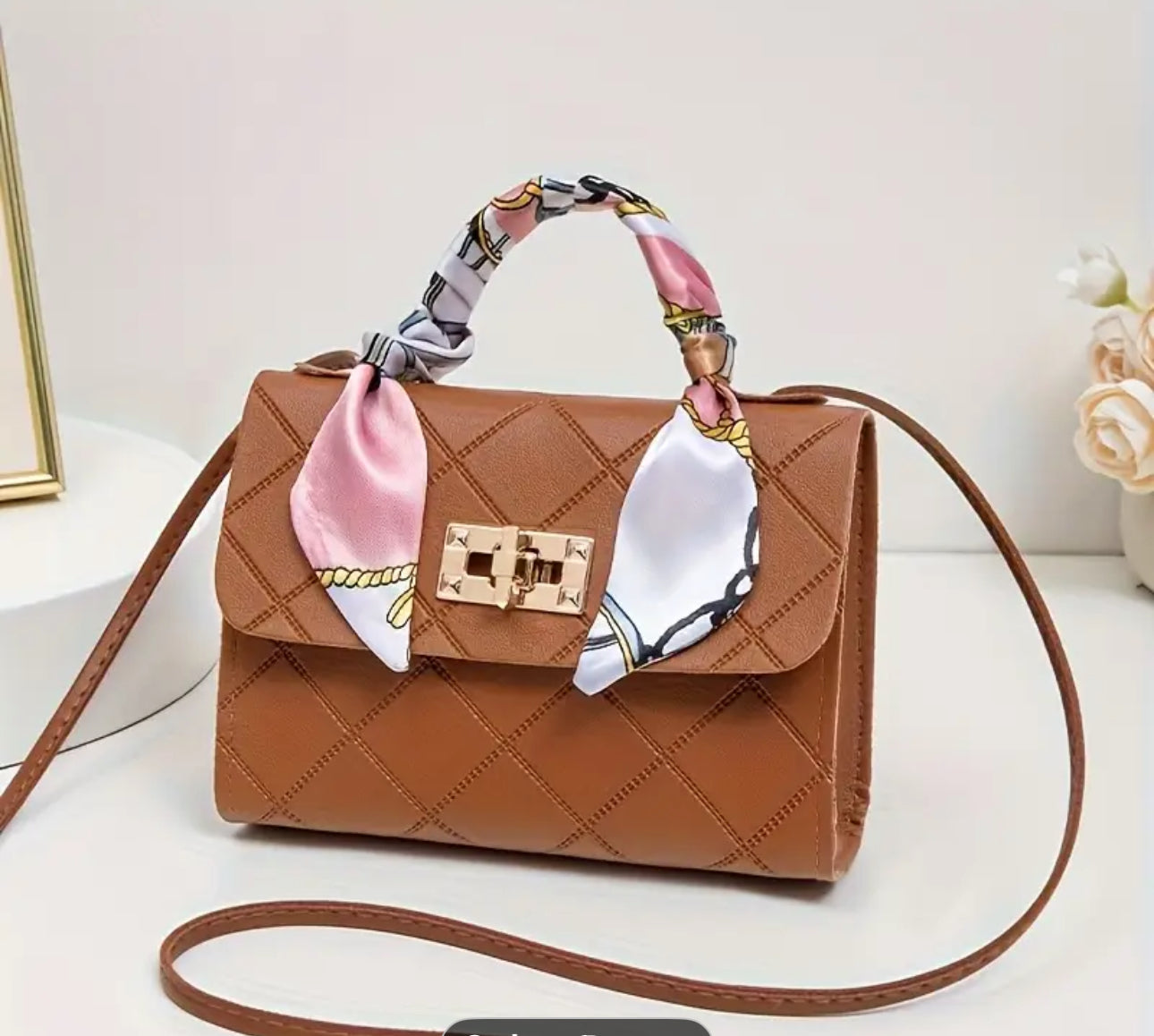 Elegant mini Small Crossbody Shoulder Bag Brown