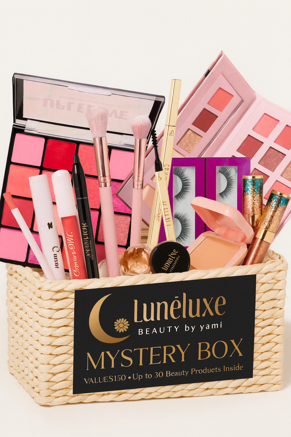 Mystery beauty box with over 30 beauty products