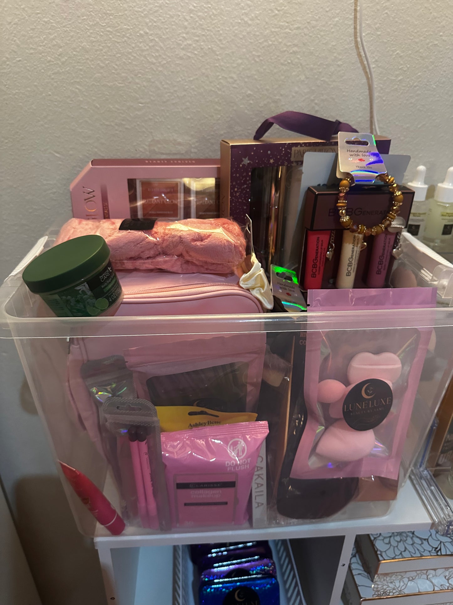 Mystery beauty box with over 30 beauty products