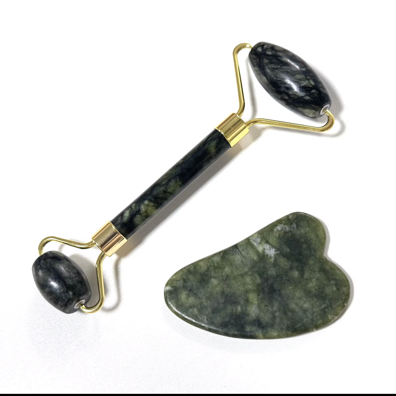Premium Jade Facial Roller & agua Sha Set