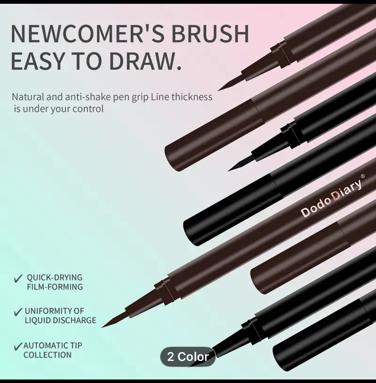 Long wear waterproof liquid eyeliner