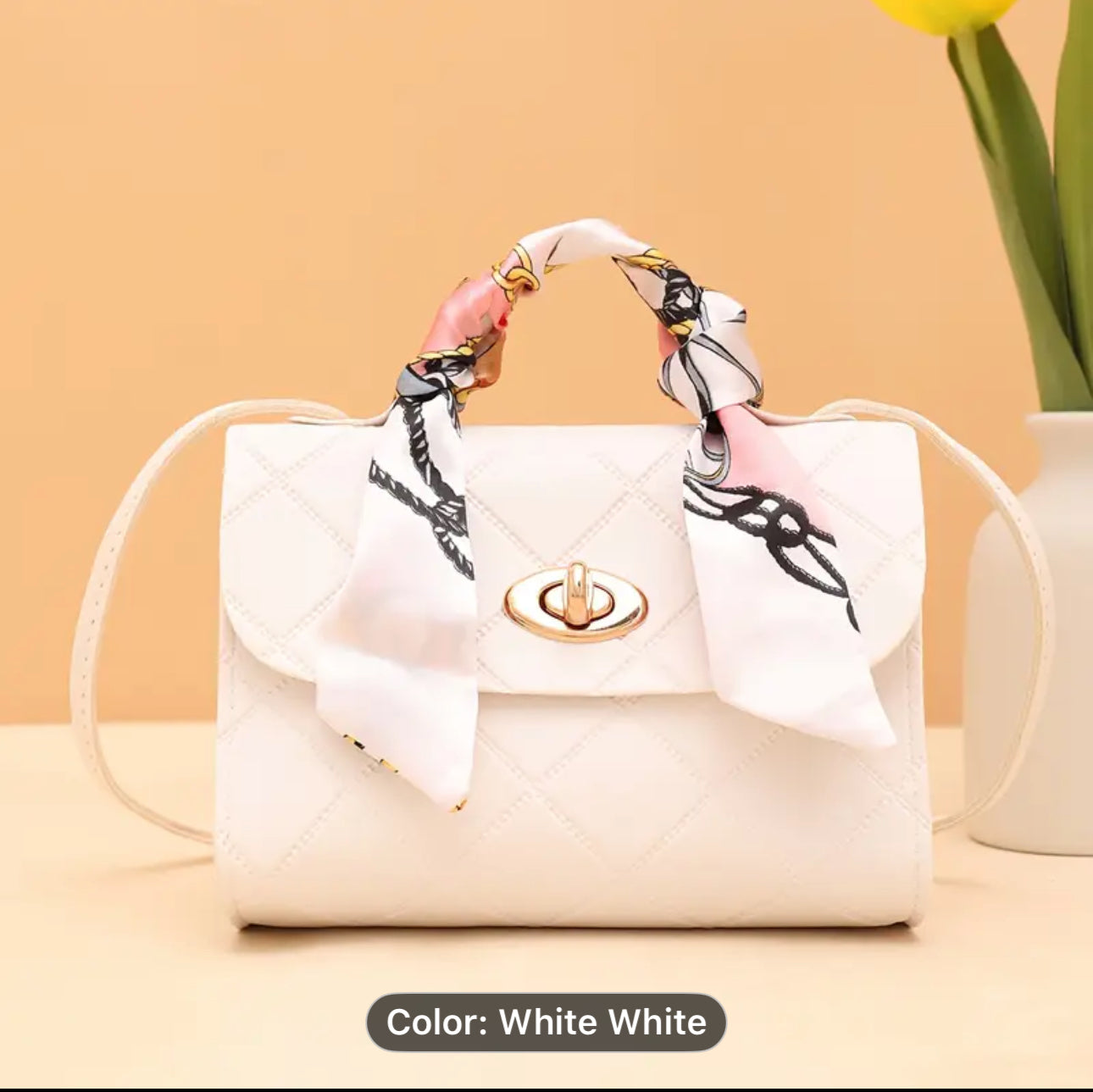 Elegant mini Small Crossbody Shoulder  Bag White
