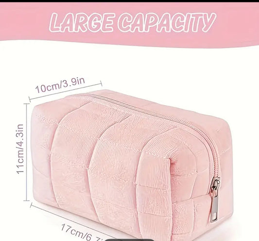 Plush Pink Makeup Bag