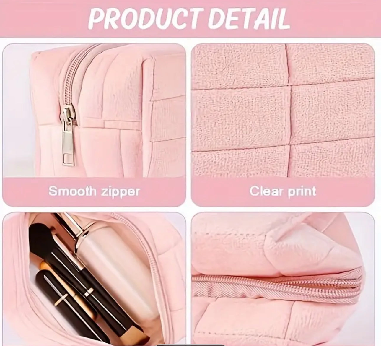 Plush Pink Makeup Bag