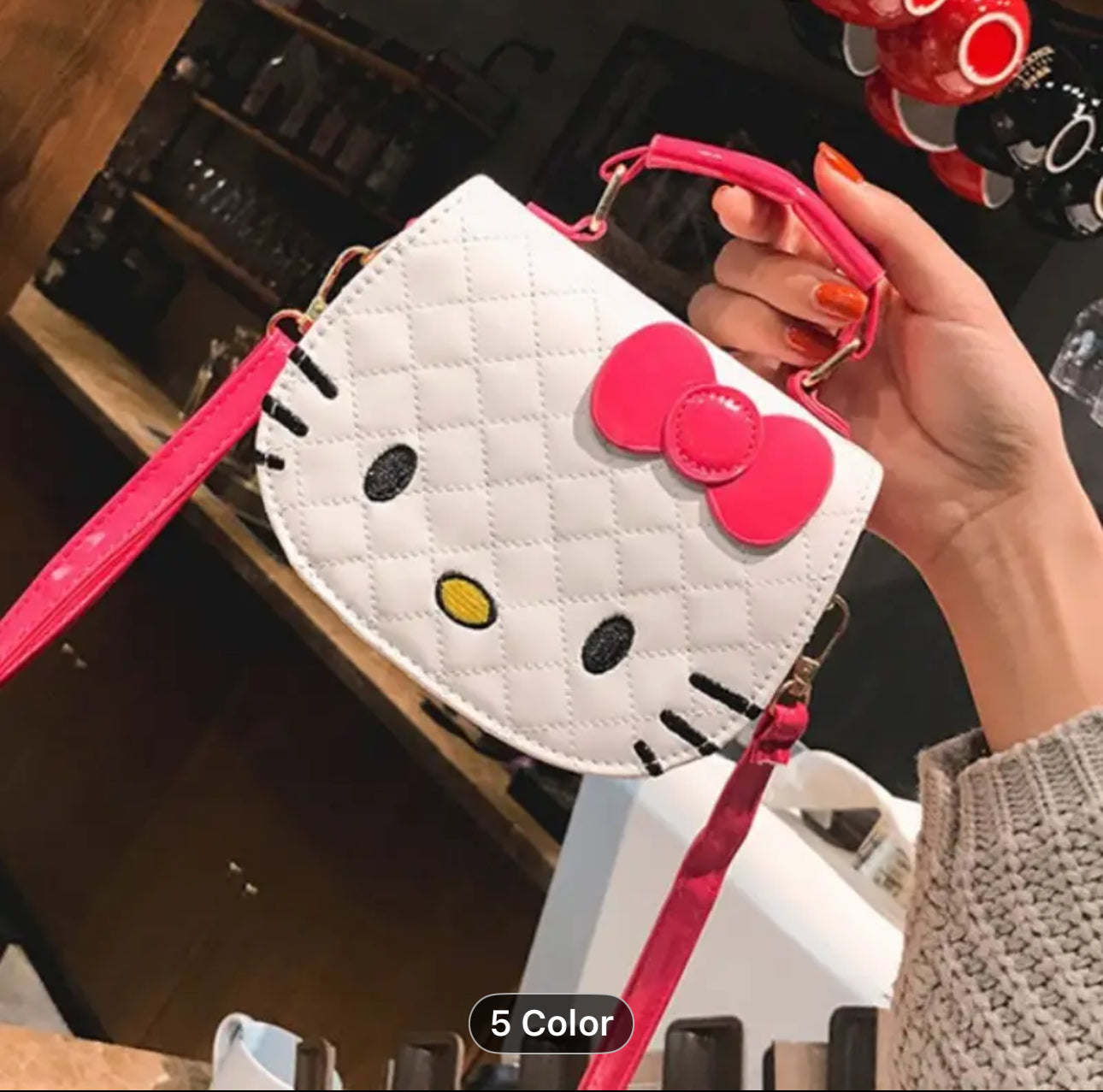 Hello Kitten Sanrio Small Crossbody Bag White