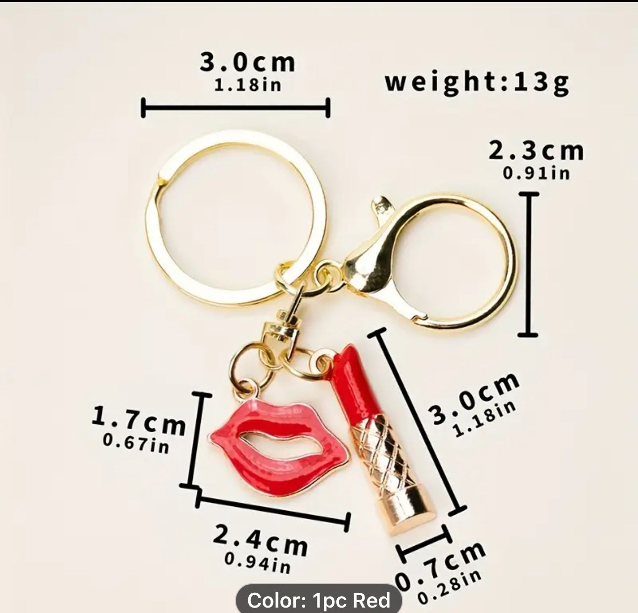 Glamorous Lip Charm Keychain